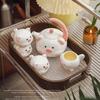Ceramic Cartoon Pig Parent Teapot and Piggy Child Tea Cups Porcelain Teaware Sets