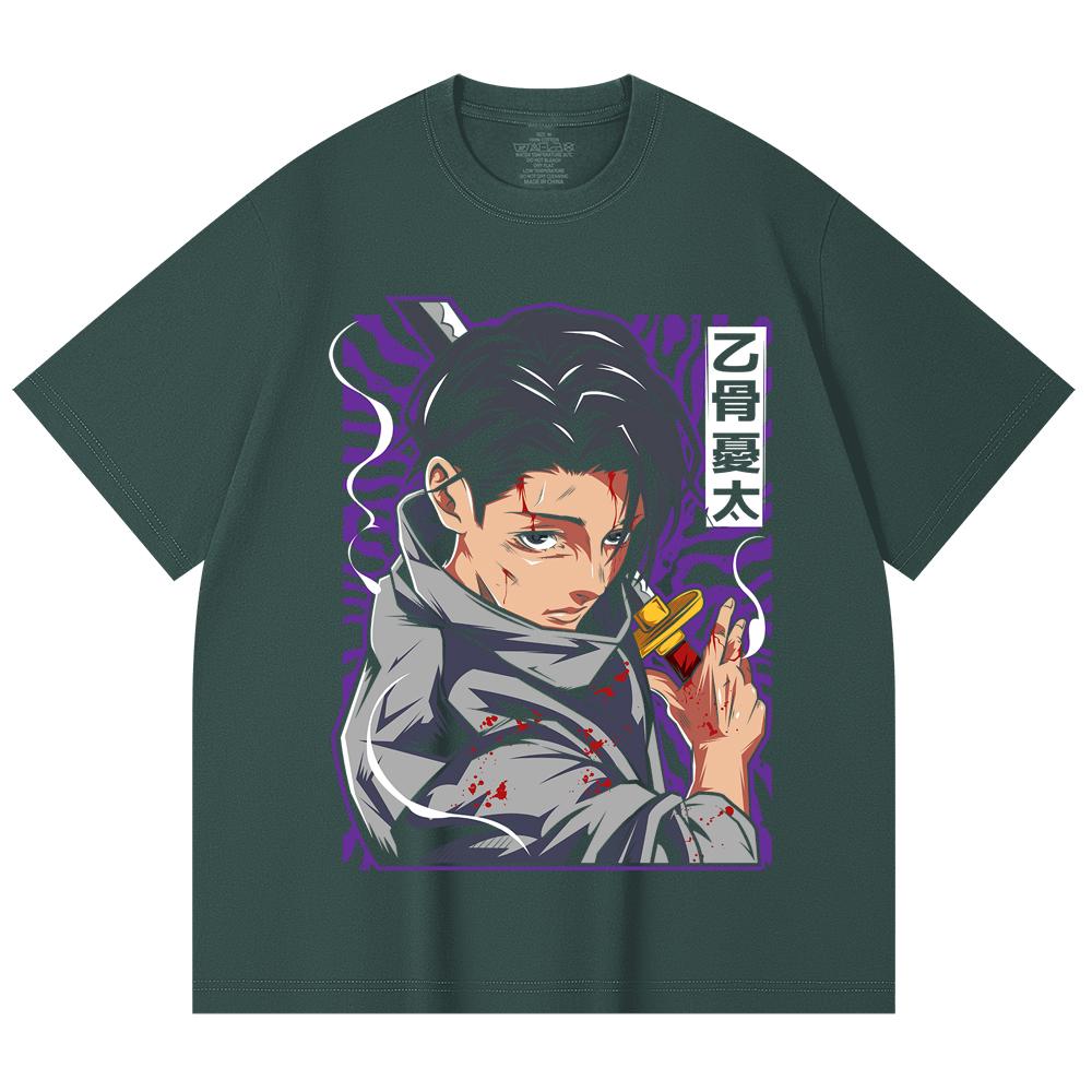 230 Gsm 100% Cotton Jujutsu Kaisen V53 Yuta Print Unisex Heavy Cotton T Shirt