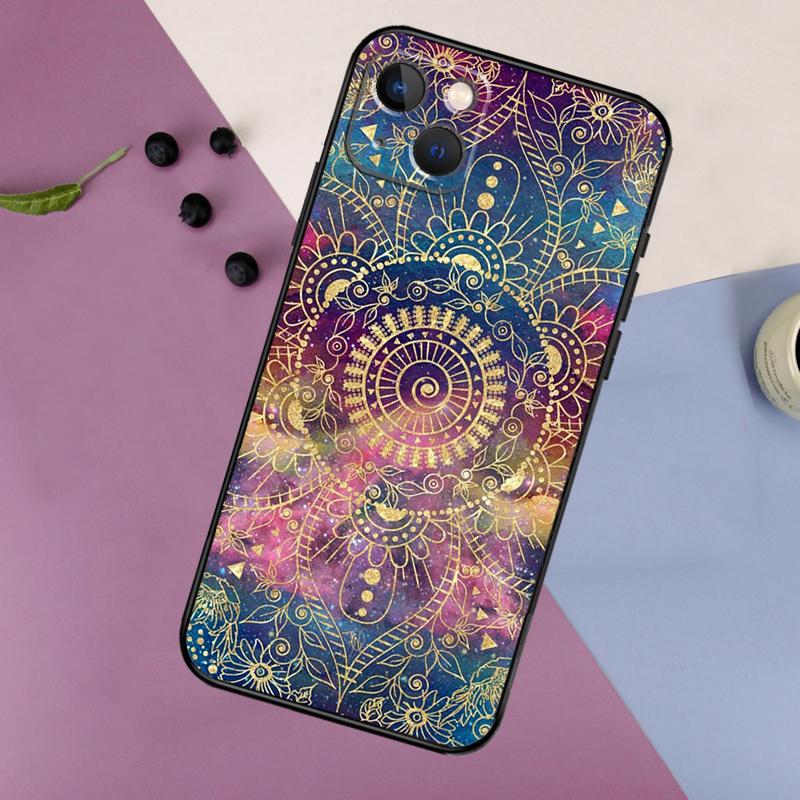 Indian Pattern Mandala Case For iPhone 16 15 14 13 12 11 Pro Max Plus X XS Max XR 7 8 Cover Accessories