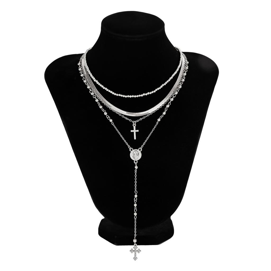 Women Chain Choker Cross Pendant Necklace Hip-hop Jewelry Accessory