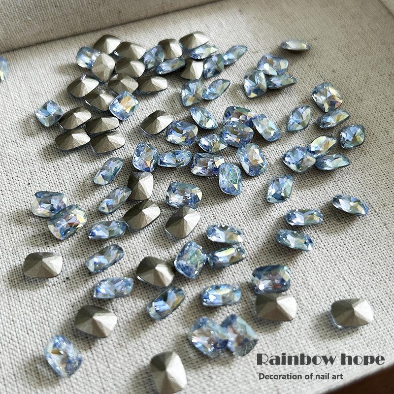 

Light Luxury High-Quality Nail Art Diamond 6 * 8Mm Pillow-Shaped Pointed Bottom Crystal Diamond Huazi Flat For Diy Wearing Nail Stacking Drill