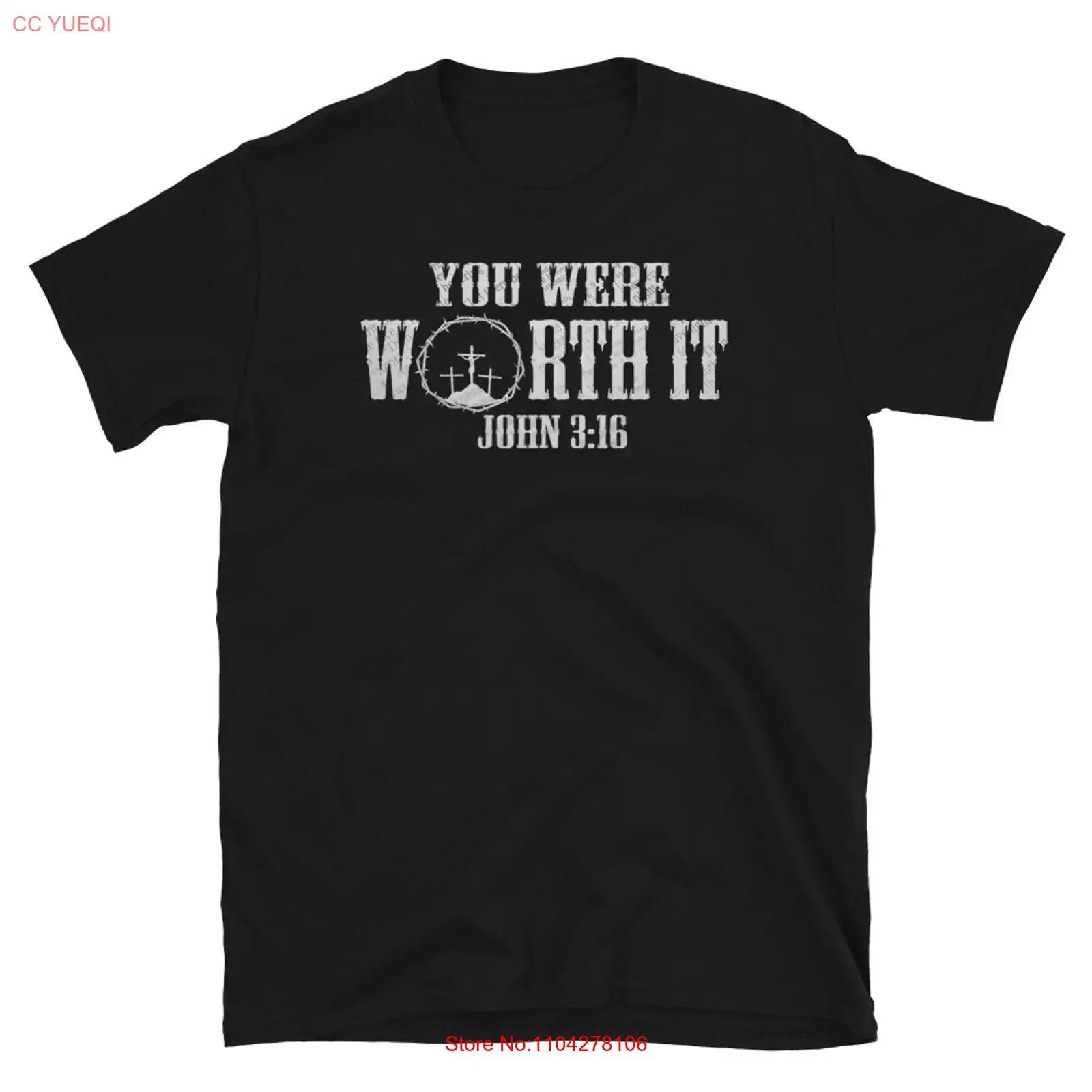 

You Were Worth It John 3 16 Jesus Christ Christian T Shirt vintage Washed Stylish Breathable Soft Slightly Comfortable 5XL різнокольоровий