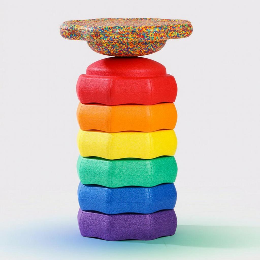 6 Pieces 2in1 Balance Stepping Stone | Rounded LowProfile Design, with