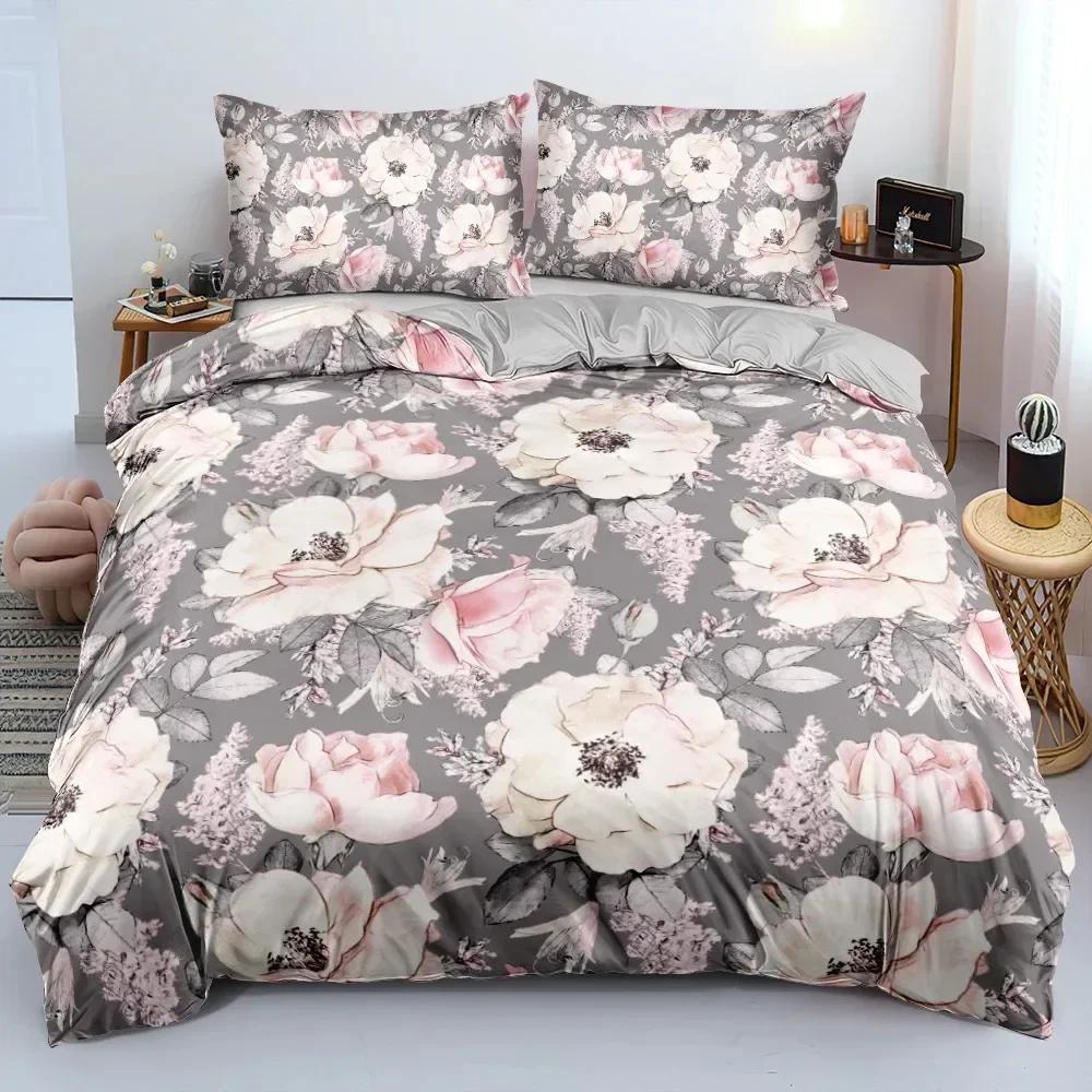 Top Gold Black Flowers Bedding Set Boys Girls Twin Queen Size Duvet Cover Pillowcase Bed Kids Adult Fashion Home Textileextile