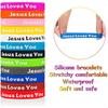 Jesus Loves You Rubber Bracelets Colorful Silicone Christian Jesus Wristbands for Men Women Party Favors Inspirational Bracelet