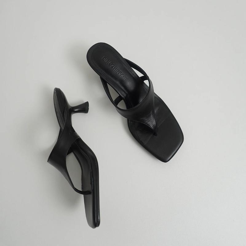 Fashion French Stylish and Elegant High Heel Slippers Summer New Open Toe Comfortable Thin High Heels Sandals Casual Outdoor Party Shoes