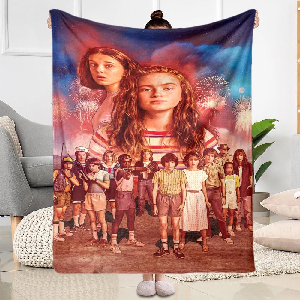 Stranger Things Blanket Suitable for sofas,travel, living rooms also a good gift for friends and family Suitable for all seasons.