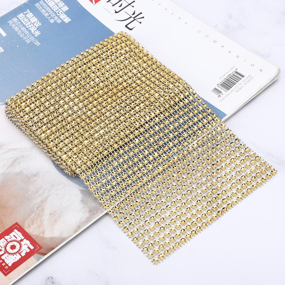 24 Rows Plastic Rhinestone Mesh Ribbon Sewing Trim Garment Accessories Decoration