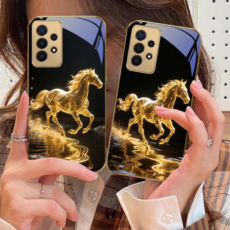 Goldene Waage Tianma Für Samsung A73 A72 A71 A42 A56 A55 A54 A53 A52s A52 A51 A36 A35 A34 A33 A32 16 14 Goldene Glas-Handyhülle