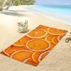 Strandtuch mit frischem Orangenscheiben-Print, schnell trocknendes, weiches Mikrofaserhandtuch für den Sommerurlaub