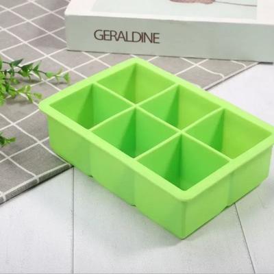 Food Grade 16.5/11.5/5 Cm Square Shape Ice Cube Mold Fruit Ice Cube Maker 6 Lattice Ice Tray Bar Kitchen Accessories Silicone