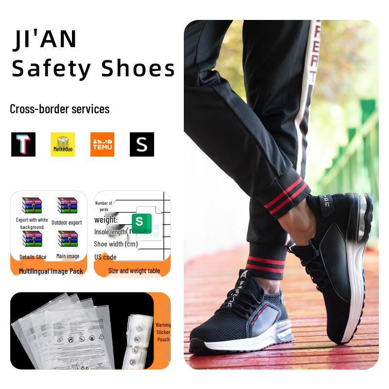 Flyknit Wear-resistant Steel Toe Safety Shoes: Anti-smash & Anti-puncture, Universal Work Shoes for All Seasons.