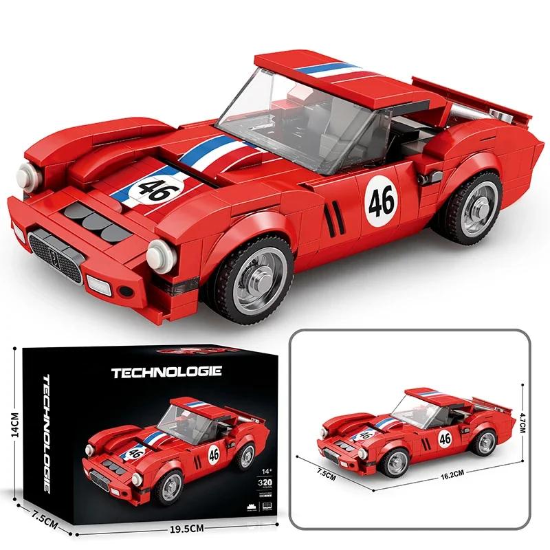 

320PCS Red Sport Car Building Block Creative City Vehicle Diy Car Model Bricks Desktop Decoration Toys For Kids Holiday Gifts