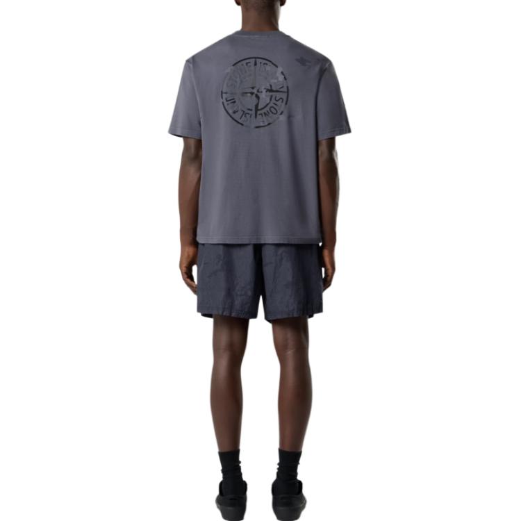 STONE ISLAND Short Sleeve Letter Print Crew Neck T-Shirt Men Tops L1S152100001S0E14V002D