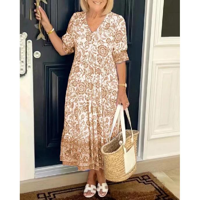 New Women'S Clothing Daily Temperament Elegant Casual Pure Desire Sexy Printed Jumpsuit Long Skirt Light Dress High-End Party Dress