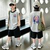 Handsome Boys' Cotton Color Block Vest & Shorts Set - Summer Sleeveless T-shirt 2-Piece for Kids