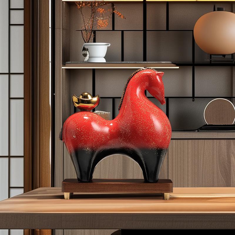 

Wealth Ornament Get Rich Soon , High-Grade New Chinese Style Decor For Office & Living Room Bogu Frame, Business Opening Gift красный