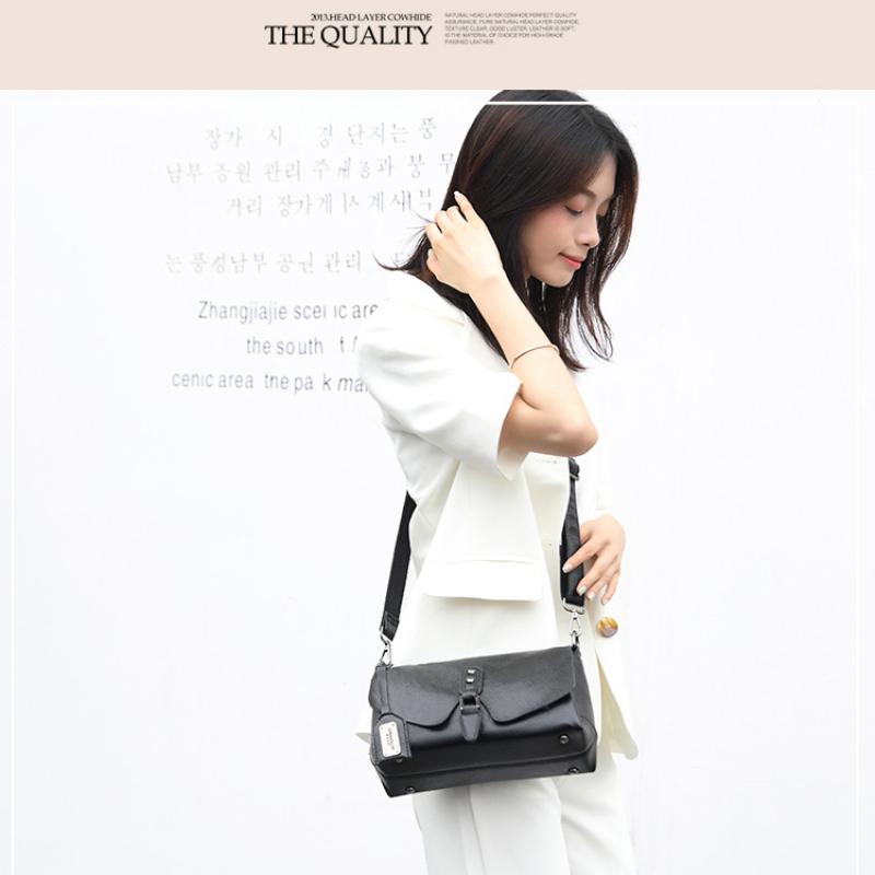 The New European and American Style Clamshell PU Leather Underarm Messenger Pillow Boston Large-capacity Female Bag One-shoulder Portable Diagonal Bag