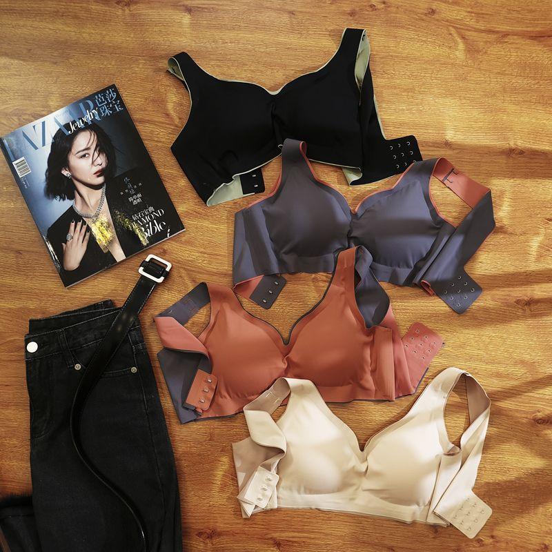 

Легкий бюстгальтер Спортивный Бесшовное нижнее белье Женский Латексный Беспроводной Для маленькой груди Пуш-ап Верхняя поддержка Красивая спина Бюстгальтер K-JP221 Red M