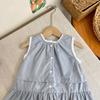 2025 Summer Lace Trim Dress: Baby Girls' Fashionable Western Style Vest