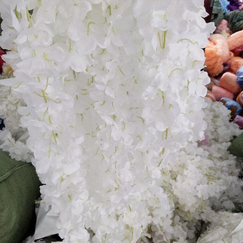 

10 штук длиной 120 см, искусственная лоза глицинии, шелковая лоза гортензии, сделай сам, настенный фон, цветы белый