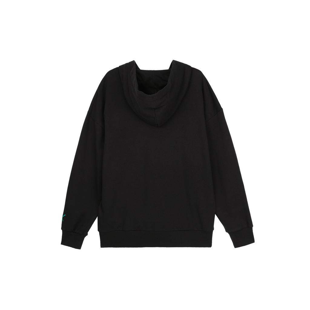 Puma Letter Print Drawstring Hooded Casual Long Sleeve American Vintage Sweatshirt Unisex Sweatshirt Black 625801-01