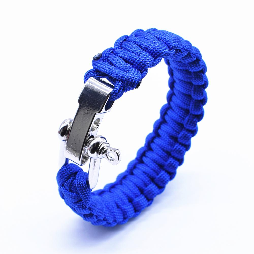 VOQ Outdoor Sports Climbing Mens Bracelet Adjustable Buckle Paracord Survival Bracelet Handmade Creative Jewelry Gifts