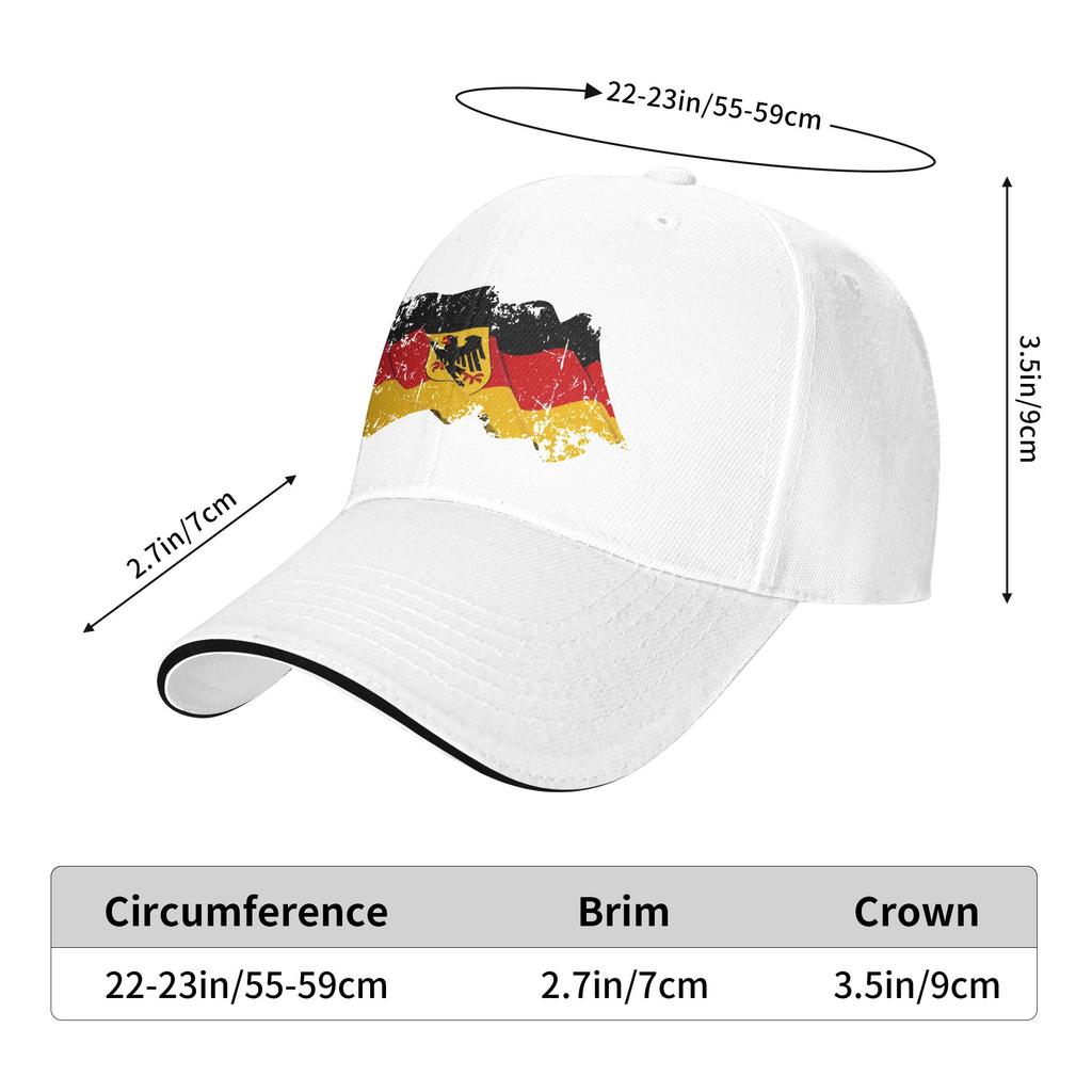 Deutschland Flag of German Casual Baseball Cap Summer Adjustable Kpop Rock Hip Hop Hats Men Adult Fitted Retro Baseball Caps