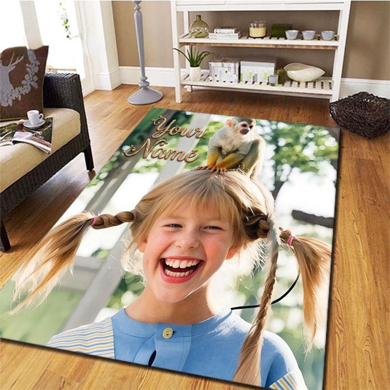 Pippi Longstocking Custom Name Carpet Rug for Living Room Bedroom Home Sofa Decoration,Kids play Non-slip Floor Mat