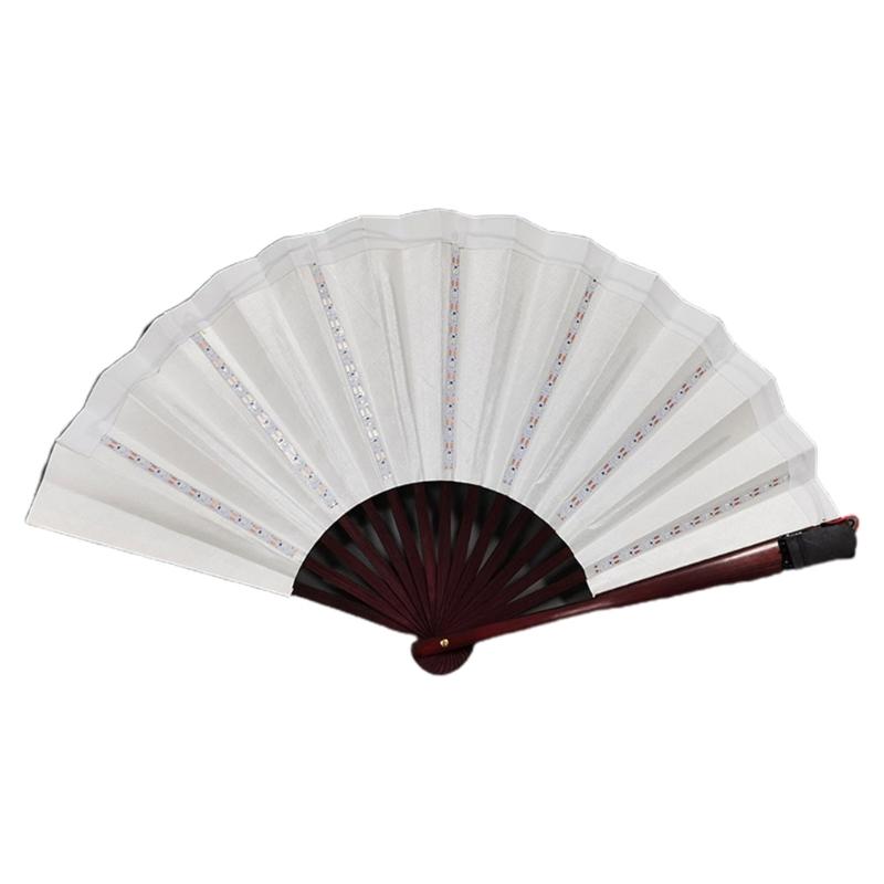 LED Performances Hand Fan Folding Hand Fan Chinese Handheld Glowing Fan with LED Light Dancing Props for Men Women