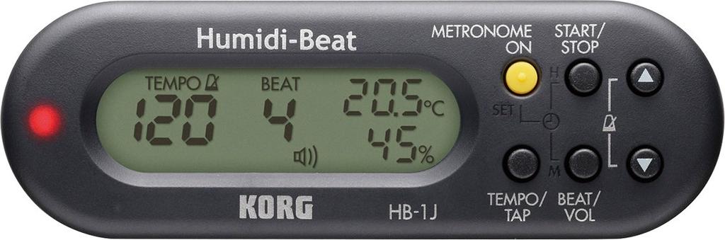 KORG Humidi-Beat HB-1J-BK Portable Metronome with Thermometer and Hygrometer, Black