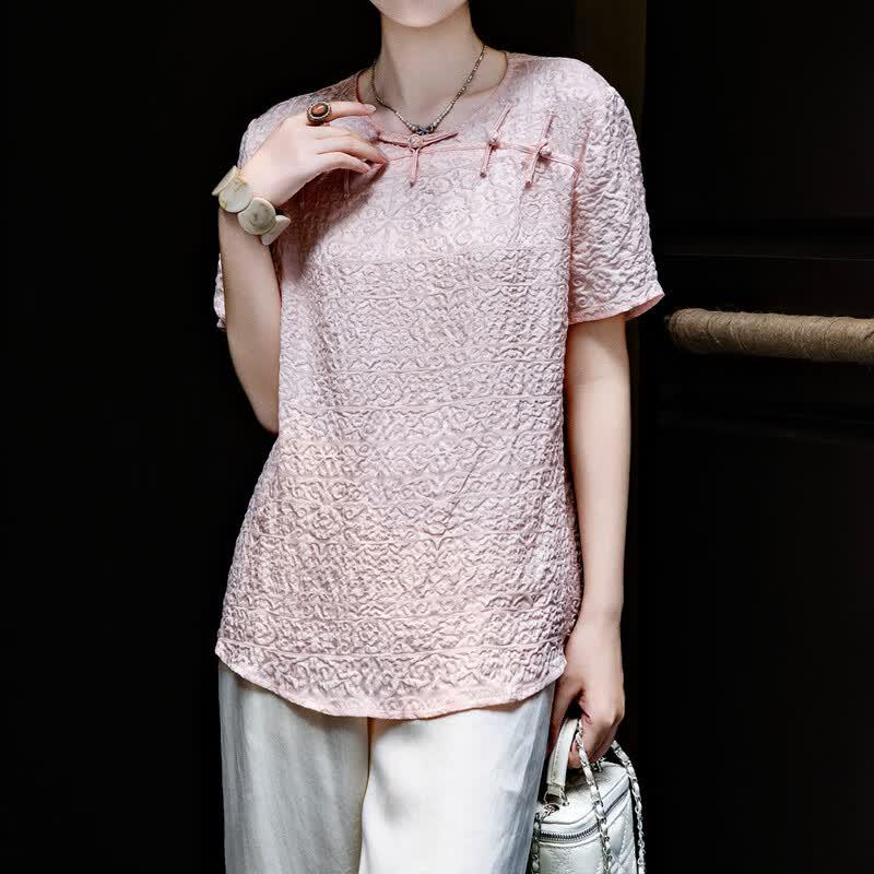 Lanser Women s Mulberry Silk Jacquard T-Shirt M