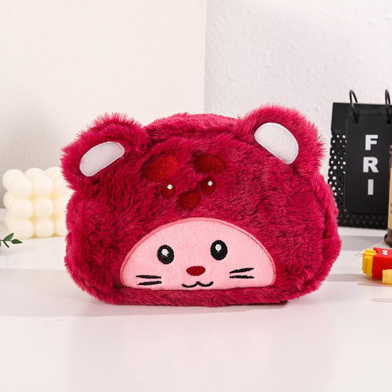Plush Cartoon Pencil Case With Large Capacity For Kids And Students