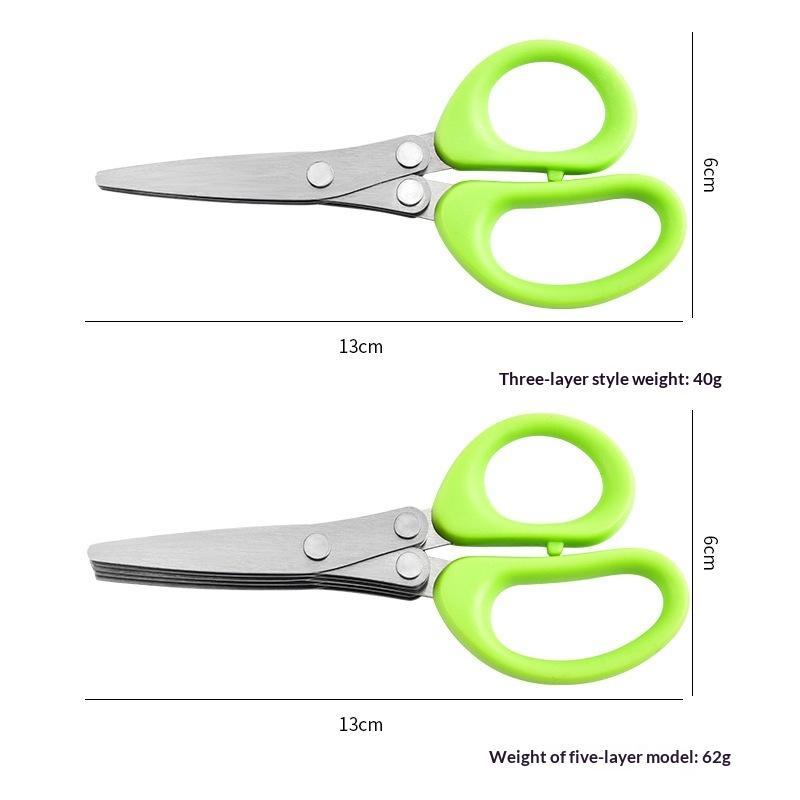 3/5 Layer Sharp Multifunctional Kitchen Scissors Rustproof Stainless Steel Herb Cutter for Kitchen Meal Preparation