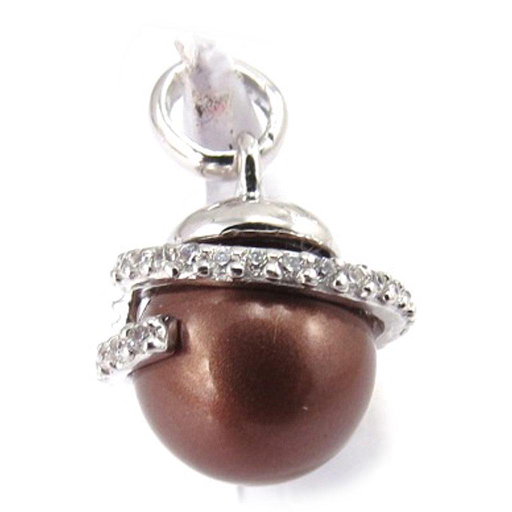 Les Trésors De Lily [J9385] - Srebrny wisiorek 'Sissi' brązowy