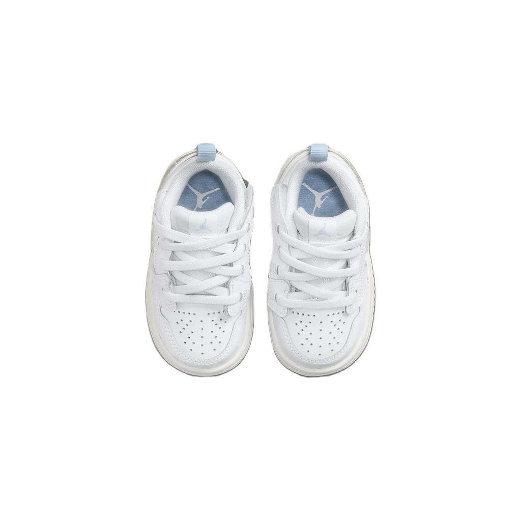 Air Jordan 1 Low Alt SE TD Glitter Swoosh Baby Sneakers White Blue-Tint Summit-White FQ9114-100