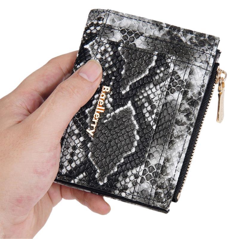 New wallet women's short, snake pattern multi-card zipper change bag niche card bag women