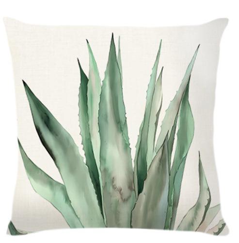 Cactus Plant Print Home Decor Pillowcase Bedroom Living Room Sofa Decoration Polyester Cushion Cover With Zipper