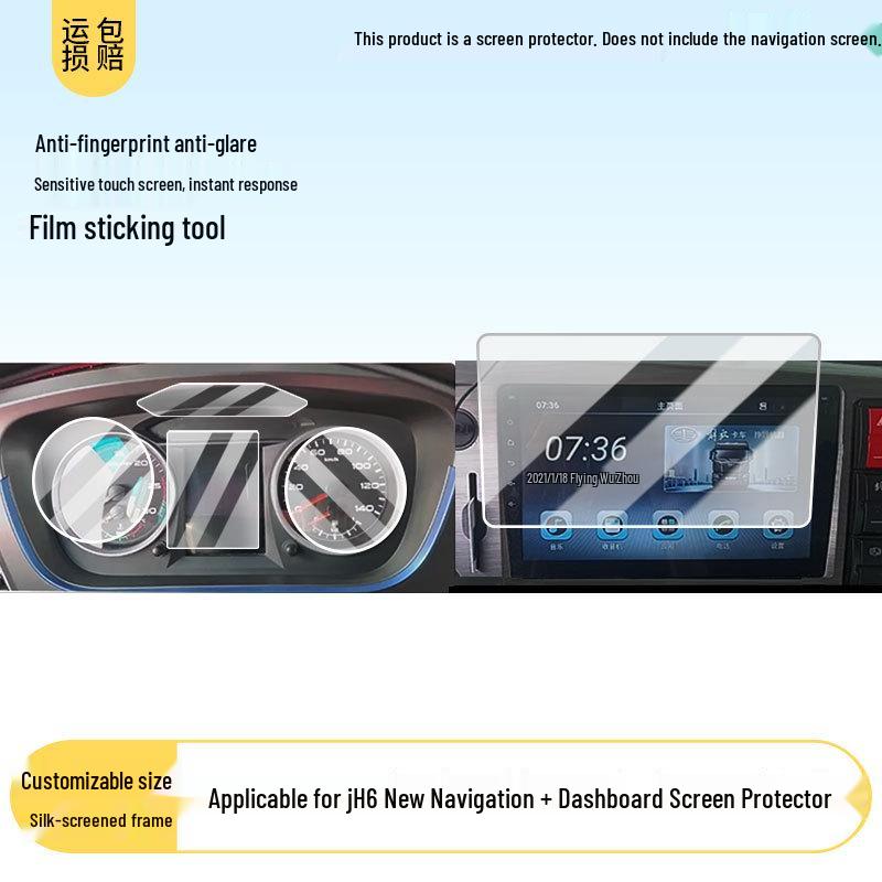 Soft Anti-Glare Screen Protector for 25 FAW Jiefang JH6 Navigation & Instrument Eagle Models
