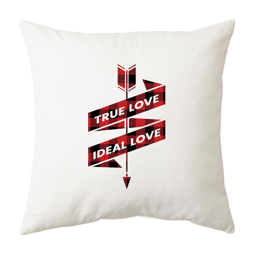 New Valentine's Day Pillow Plaid Printed Pillow Cover Home Holiday Gift Sofa Cushion Cushion Cover