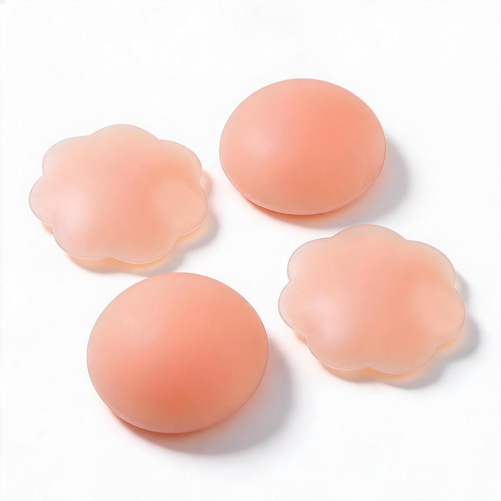 Breathable thin silicone nipple sticker, anti-light areola sticker, large chest invisible pull anti-sagging chest sticker (a pair of skin tone patter