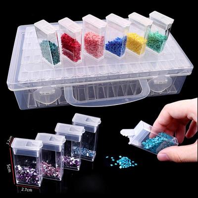 Diamant-Malerei-Box, Aufbewahrungswerkzeug, 6/12/24/42/64 Flaschen, Perlenbehälter, Strass-Stickerei, Kristallperlen-Aufbewahrungsbox, Zubehör