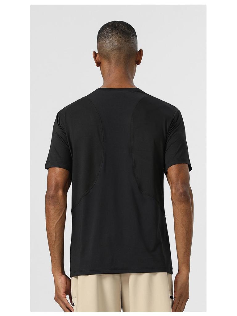 Herren Schnelltrocknendes Stretch Rundhals Slim Fit T-Shirt - Kurzarm Freizeit Outdoor Sportbekleidung