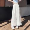 Women's Lace Trim Crochet Wide Leg Ankle Length Pants Summer Loose Thin Style Petite Friendly Sun Protection Casual Trousers