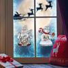 Snowman Santa Claus Wall Clings Stickers Music Box Christmas Stickers Window Glass Decor Waterproof Decals