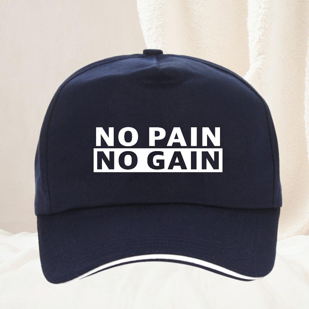 No Pain No Gain Baseball Cap for Unisex Women Adjustable Bodybuilding Fitness Gym Dad Hat Sun Protection Snapback Hats