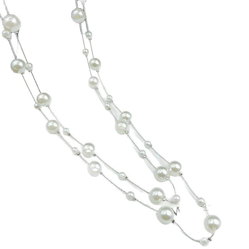 Elegant Multi-Layer Pearl Sweater Chain for Women - Autumn/Winter French Luxury Pendant