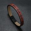 European and American Retro Style Fashion Leather Bracelet for Men with Printed Cross and Magnetic Clasp, Simple Bracelet, Niche Design