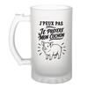 Chope À Bière - PLANETEE - J’peux Pas Minimaliste - Givré - Verre Trempé 470 Ml - Motif Cochon