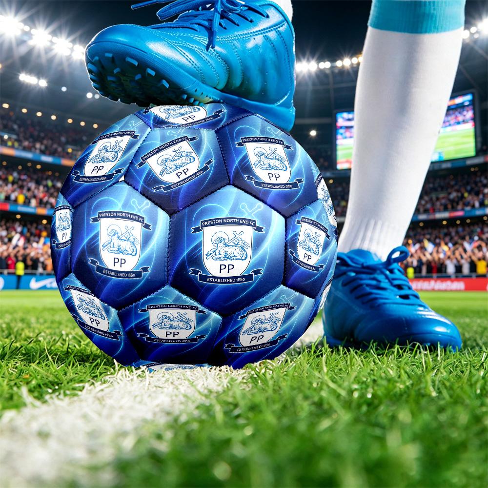 Preston North End FootballPrinted Size 5 Soccer B Football, Anti Slip Adult Match Football Souvenir for Football Fans